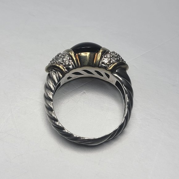 David Yurman Pave Diamond Onyx Capri Cable ring - Picture 6 of 8